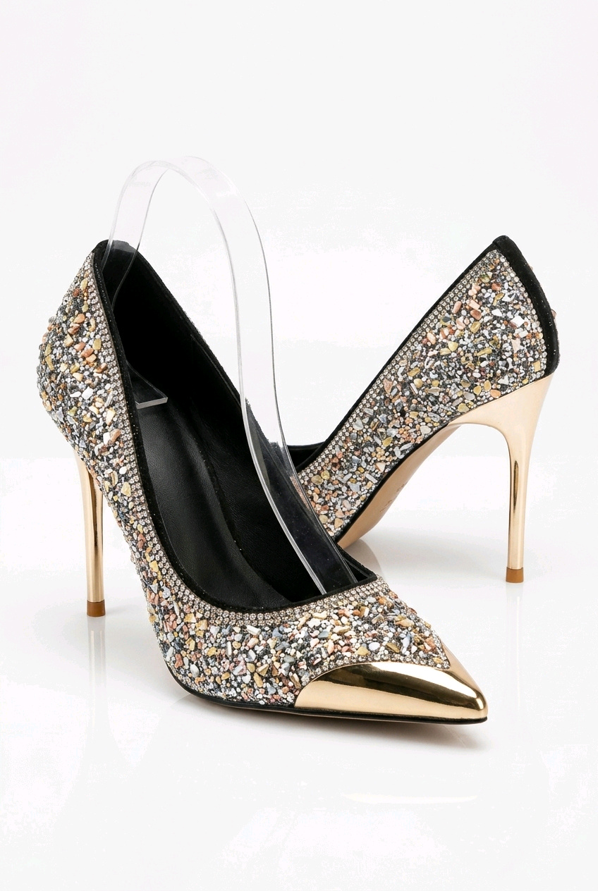 Miniatura: Crystal Rhinestone Pointed Toe Heels