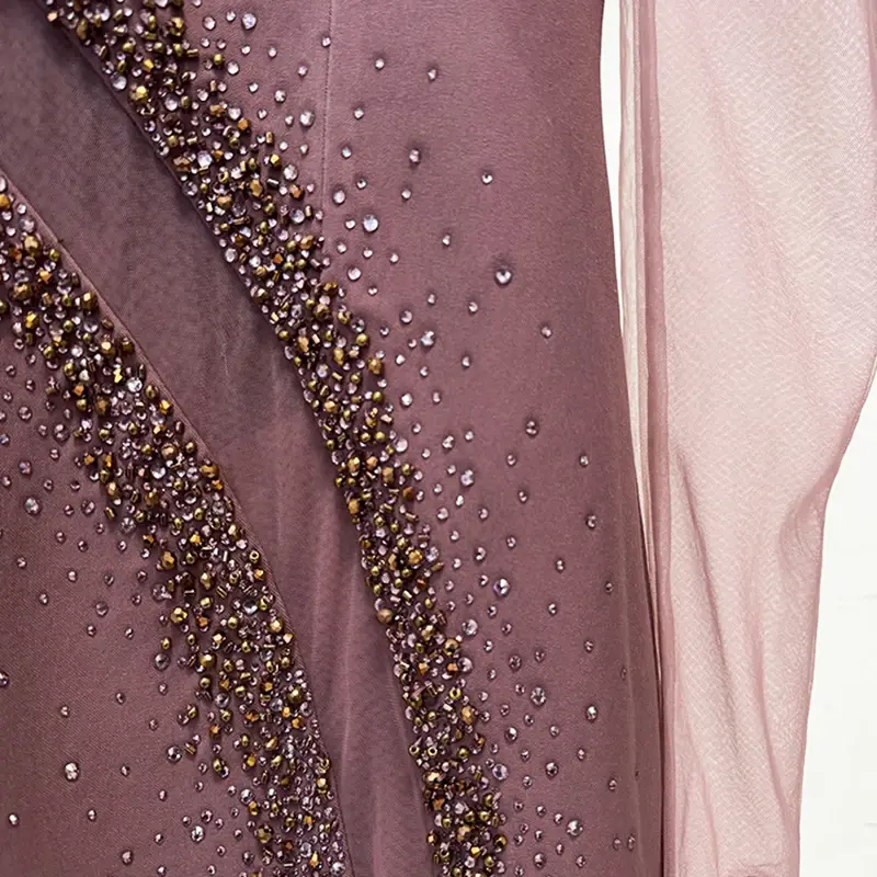 Miniatura: Elegant Sheer Heavy Detail Beaded Long Dress
