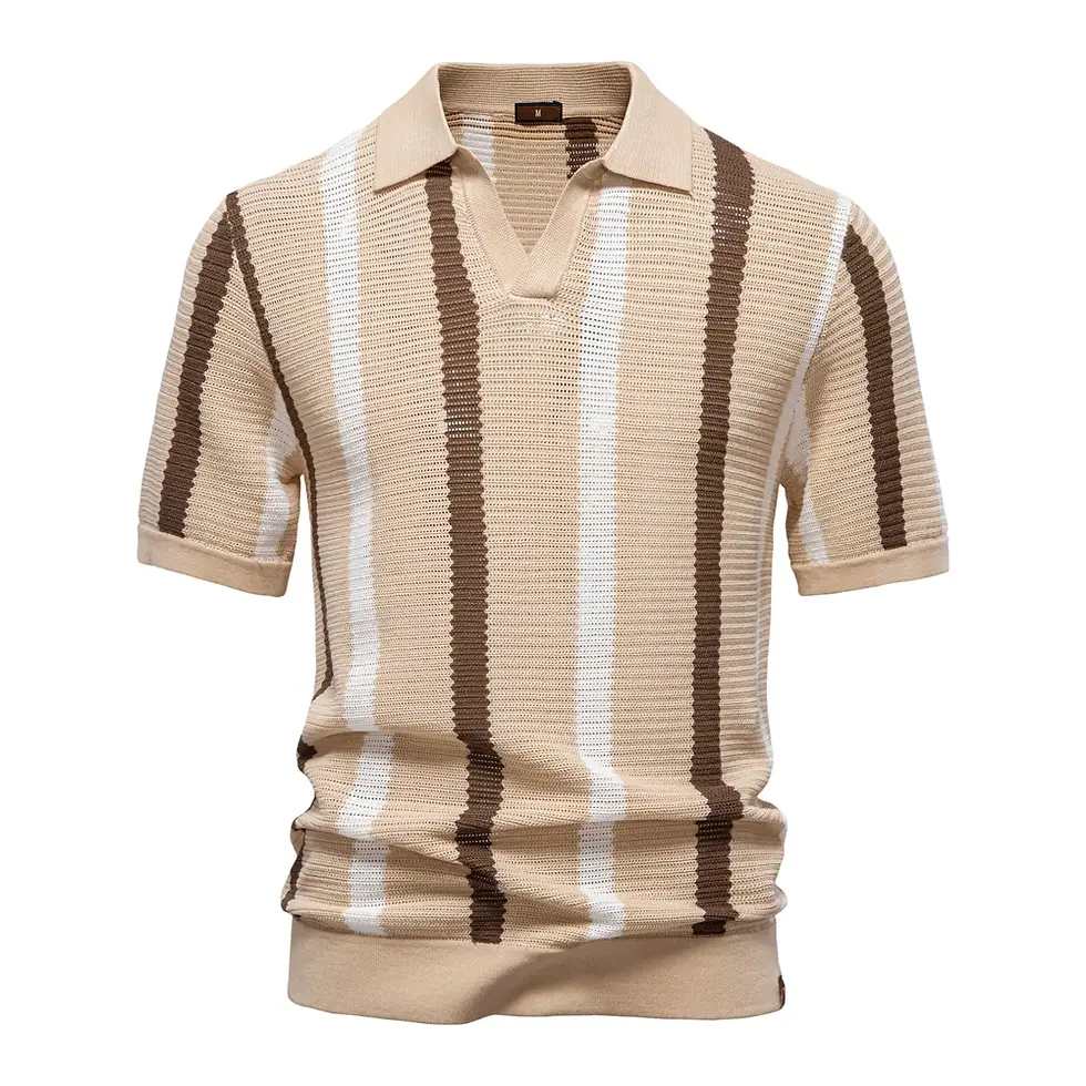 Miniatura: Men's Ribbed Knit Polo Shirt