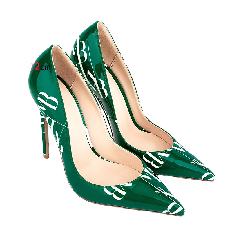 Sīktēls: Sexy Letter Print High Heels 12CM