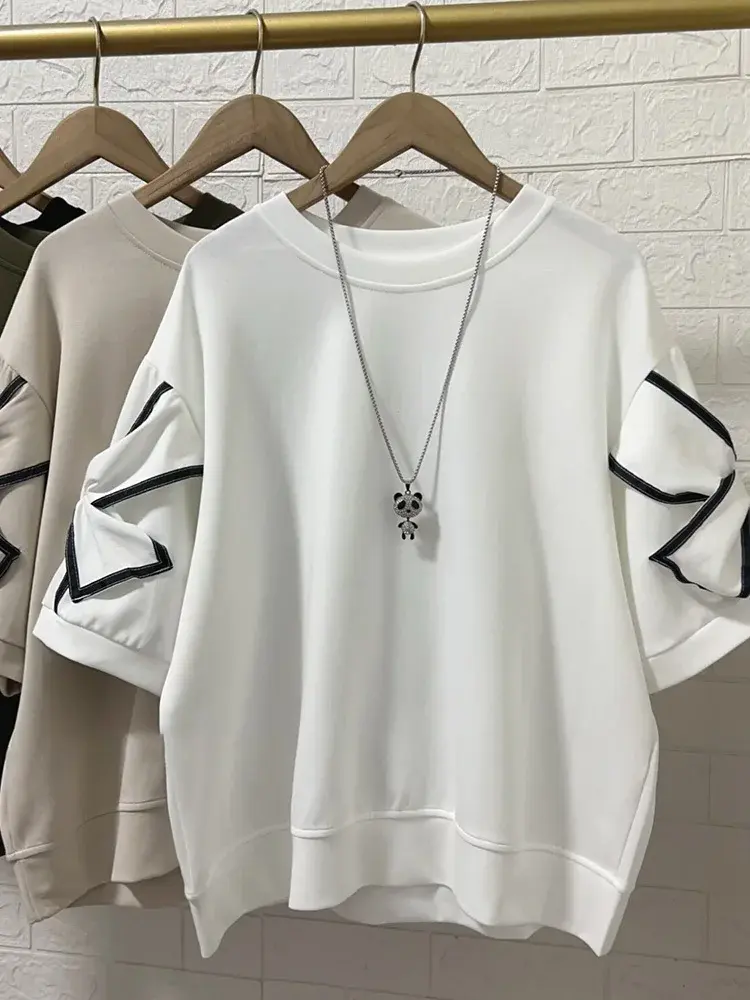 Miniatura: Women's Casual Spliced Bow T-Shirt