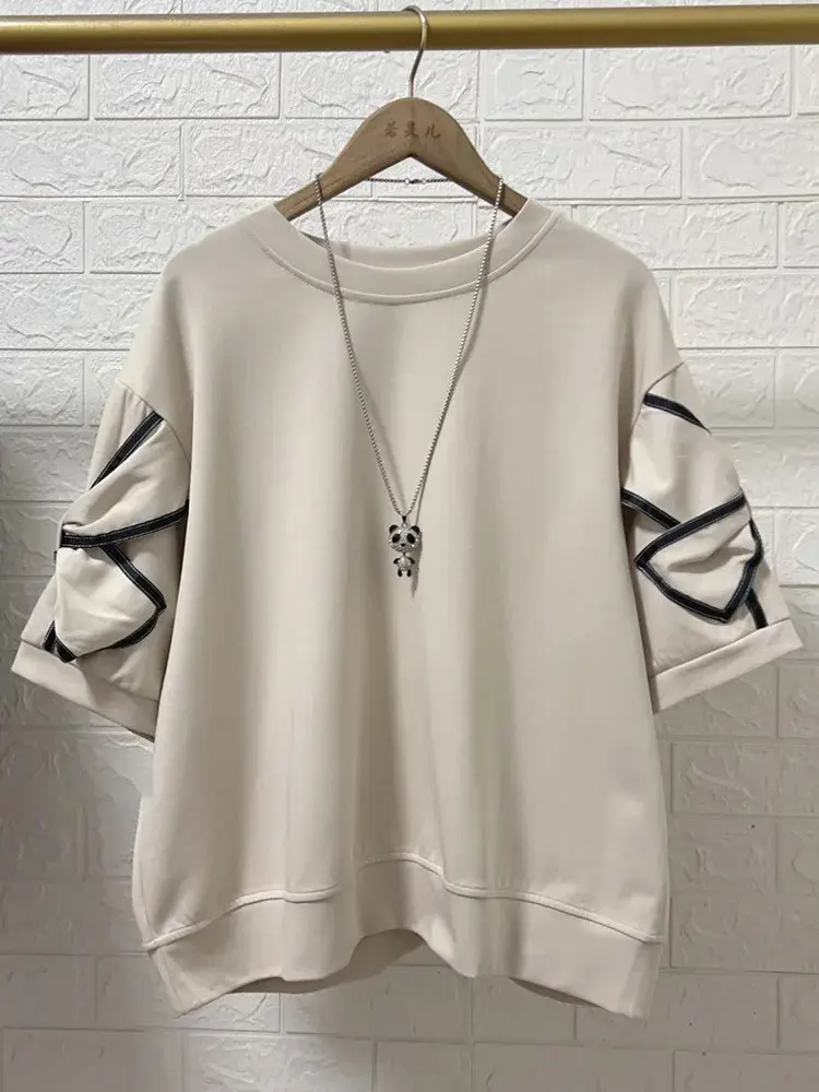 Miniatura: Women's Casual Spliced Bow T-Shirt