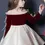 Miniatura: Girl's maroon and white off-shoulder dress