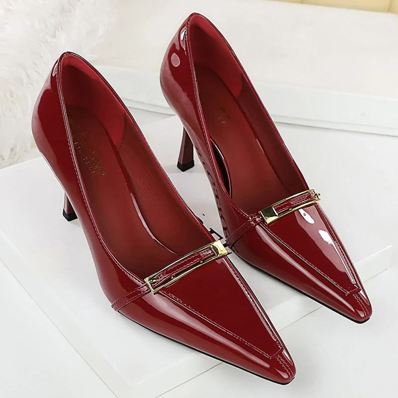 Thumbnail: Sexy Metal Buckle High Heels