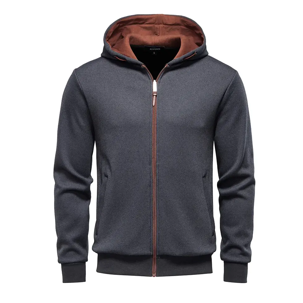 Miniatura: Men's Retro Zip Up Hooded Sweatshirt
