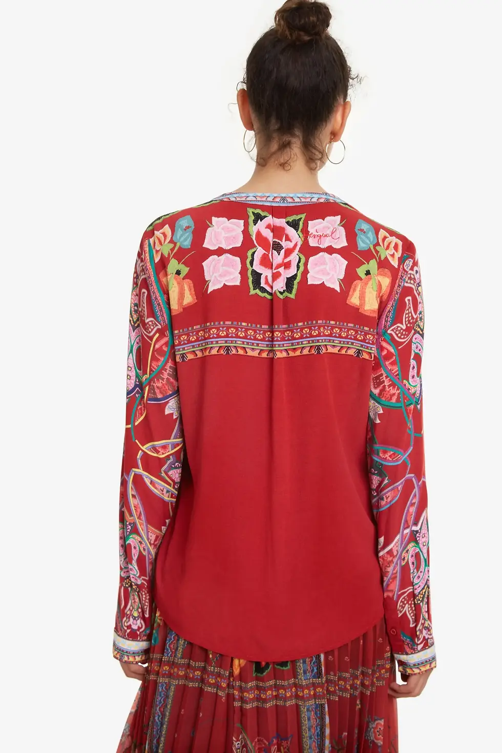 Miniatura: Spanish Style  Red V-Neck Blouse