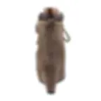 Brown suede ankle boots with gold zipper