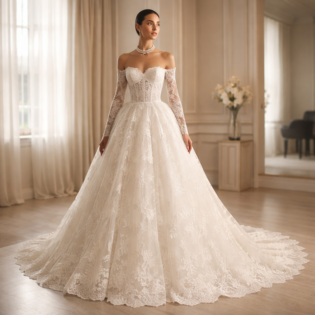 Vintage Sweetheart Applique A-Line Wedding Dress