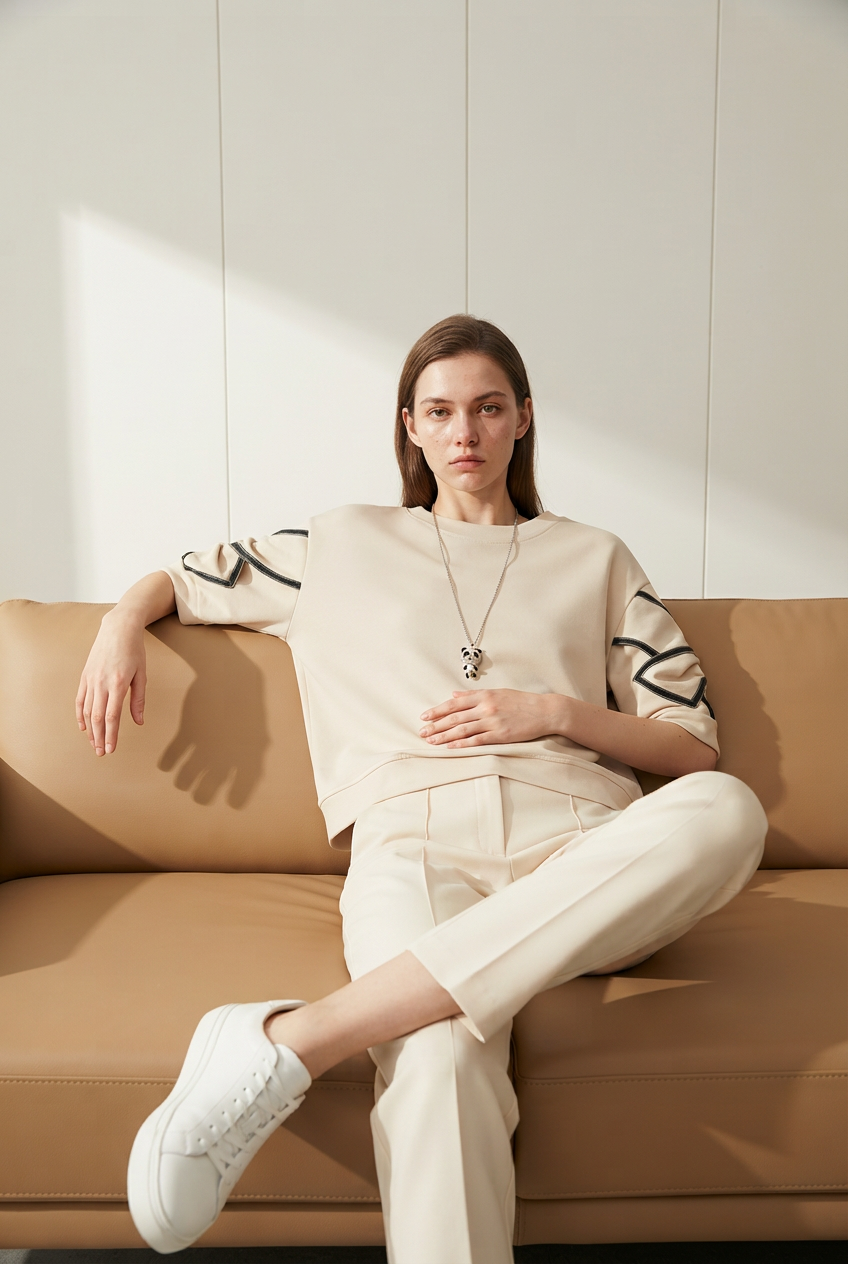 Miniatura: Women's Casual Spliced Bow T-Shirt