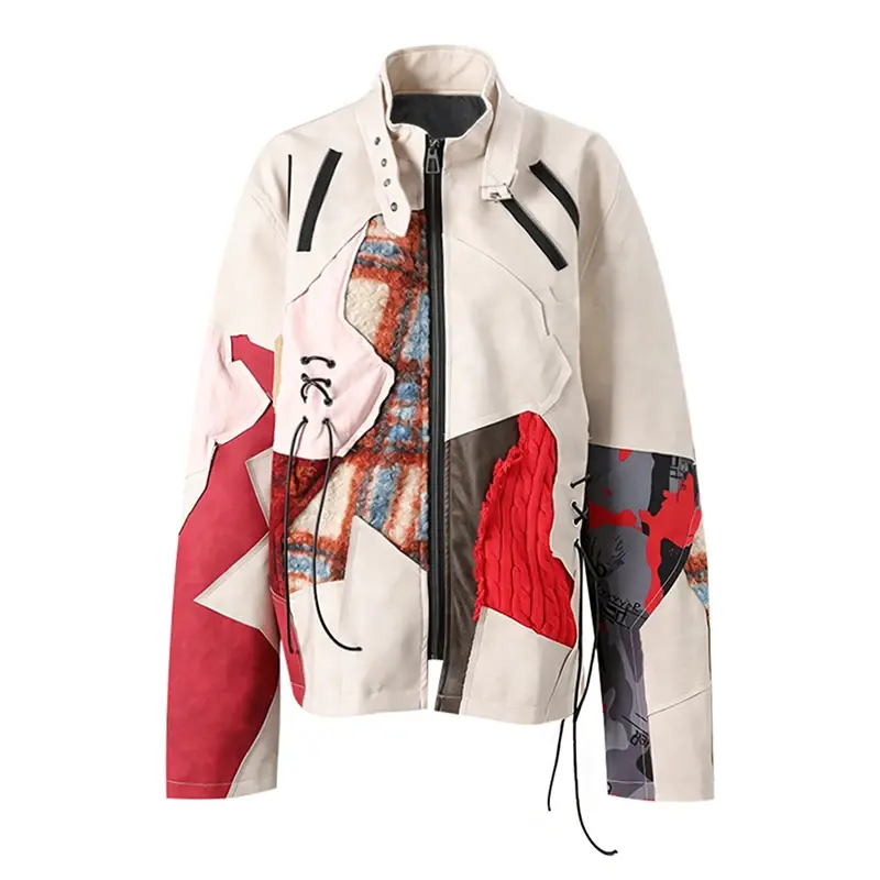 Miniature : Women's Beige Faux Leather Jacket
