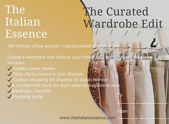 (90-minute virtual session + personalised shopping list) _ Curate a wardrobe that reflects