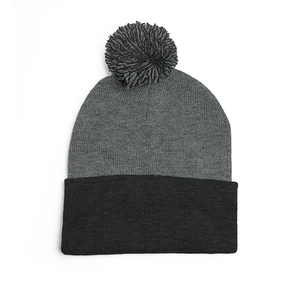 Thumbnail: Embroidered Basic Hooligan Logo Pom-Pom Knit Cap — Cozy Winter Beanie for All