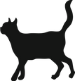 Silhouette de chat noir