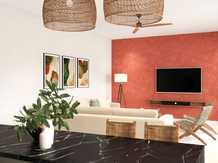 Living room with accent wall