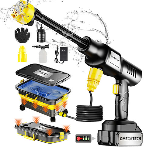 高圧洗浄機 20L折り畳みバケツ付きコードレス 充電式 高圧洗浄機 20L折り畳みバケツ】国内洗浄店監修 8MPa コードレス 充電