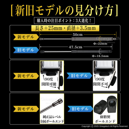 【新品】Omegatech バックドアダンパー（ジムニーJB64/JB74専用） Omegatech【ドイツの技術】 バックドアダンパー 自由停止 スズキ