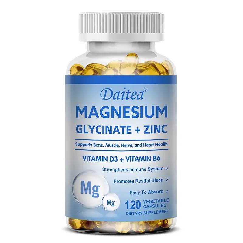 Thumbnail: Daitea Magnesium and Zinc Capsules - Magnesium Glycinate Supplement to Support M