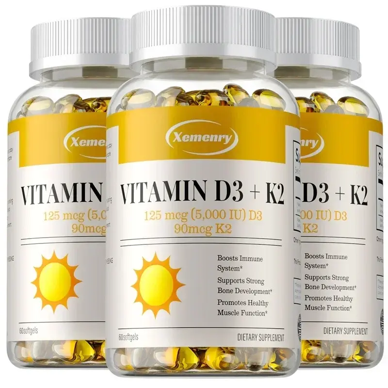 Thumbnail: Vitamin D3 + K2 Capsules - Supports Circulation, for Bone, Joint, Teeth and Skin