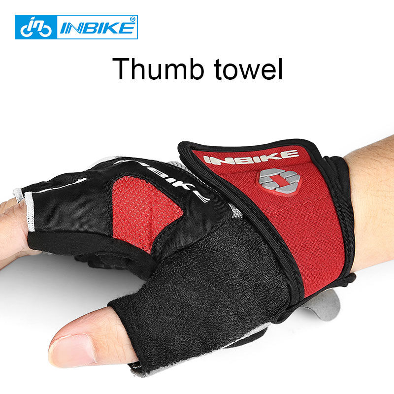 Thumbnail: INBIKE Shockproof GEL Pad Cycling Gloves Half Finger Sport Gloves Men Women Summ