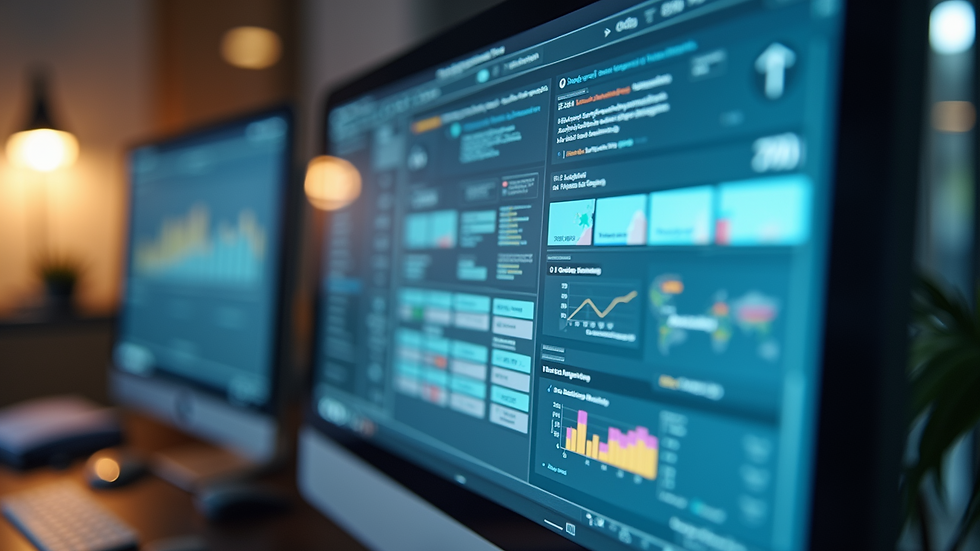 Close-up of a computer screen displaying project management software