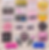 Pink, black, and white Sweet 16 photo booth props with birthday signs, emojis, and microphones displayed on ivory fabric.