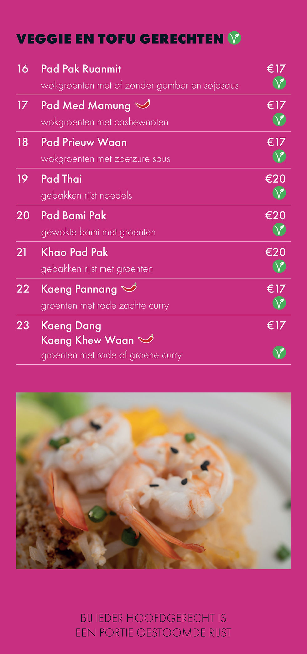 menu veggie