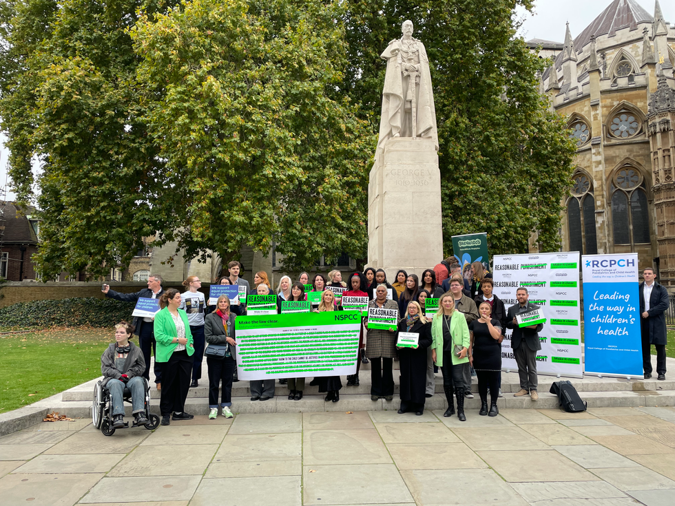 Photo call featuring banner and placards I worked on