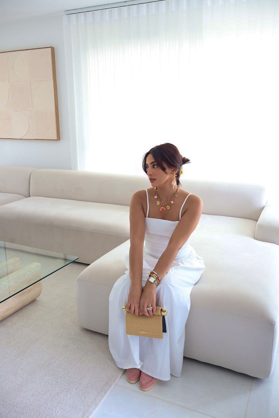 Thumbnail: ROBE LONGUE À BRETELLE [BLANC]