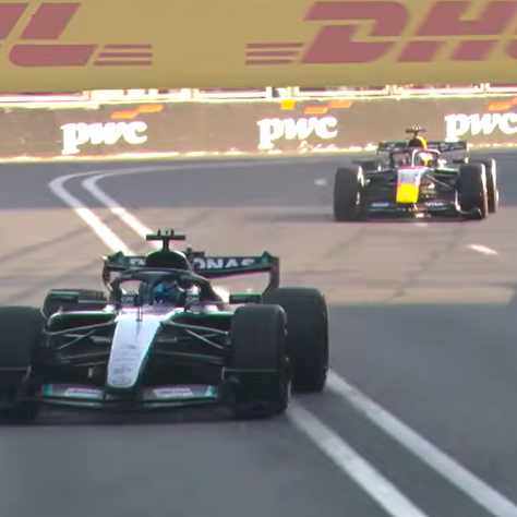 Russell wins by one tenth of a second to Verstappen in chaotic Azerbaijan GP