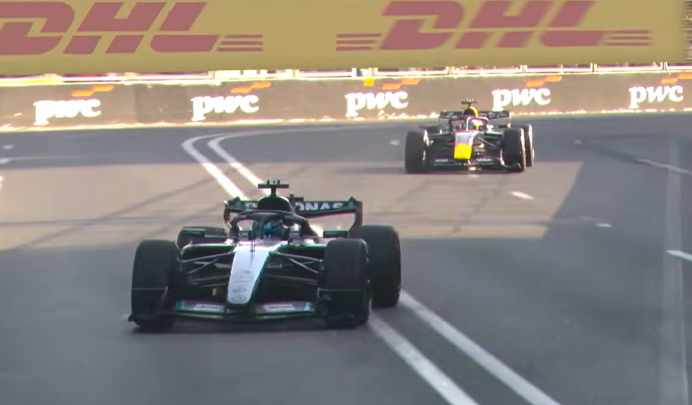 Credit: FORMULA 1. George Russell finished just 0.196s ahead of Max Verstappen over the line.