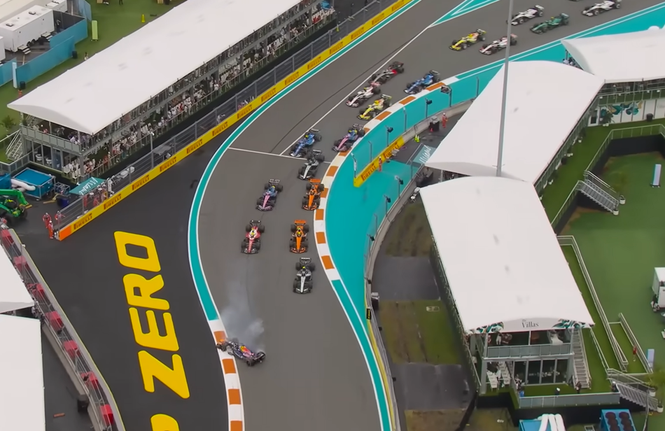 Credit: FORMULA 1. The opening corners of the race was a scene you couldn’t take your eyes off.