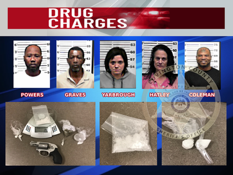 5 Arrested over the Weekend on Drug Charges