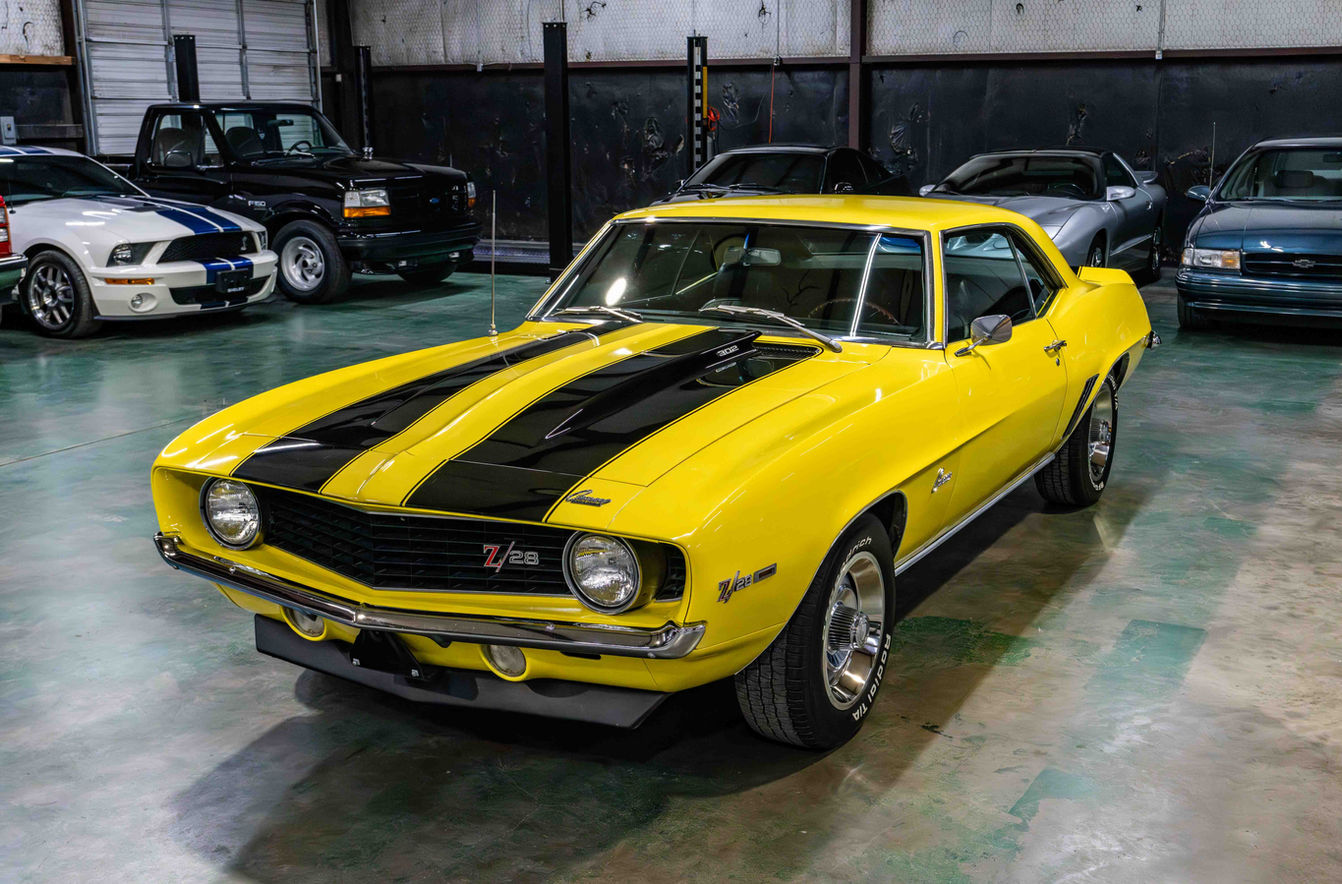 Example of the image alt text: Numbers Matching 1969 Chevrolet Camaro Z28 with Muncie 4-speed transmission