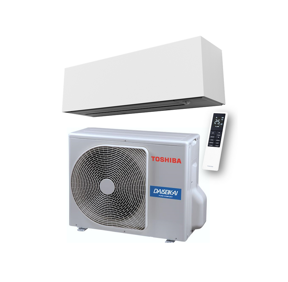 Toshiba Daiseikai 10- 35. Upp till 130m² luftkonditionering med fjärrkontroll, inomhus- och utomhusdel.