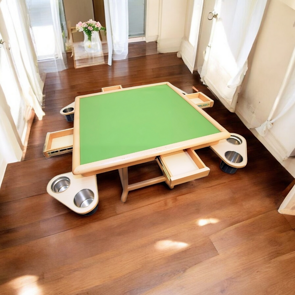 縮圖：原木麻將桌