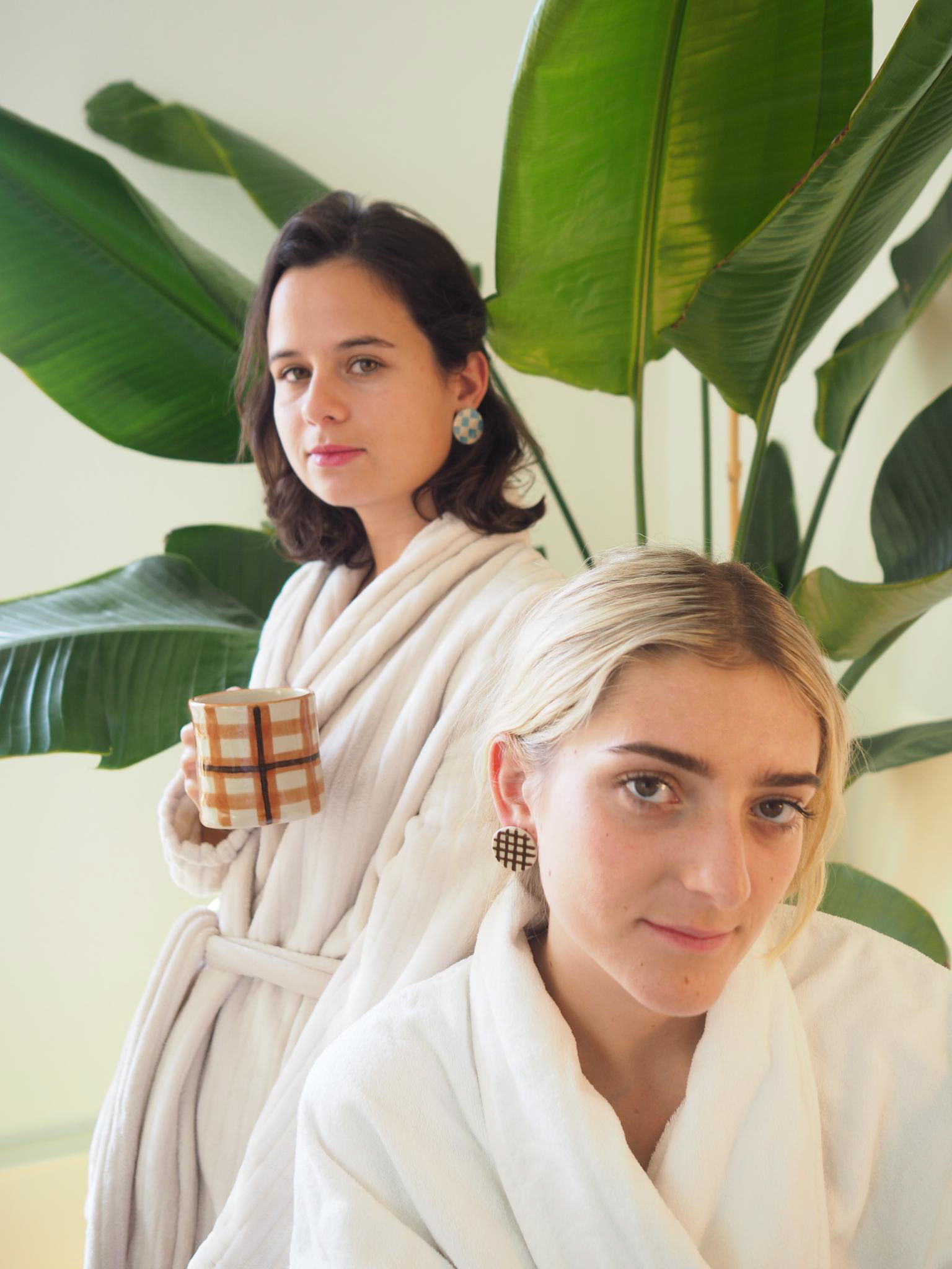 boucles d'oreilles lignes marron