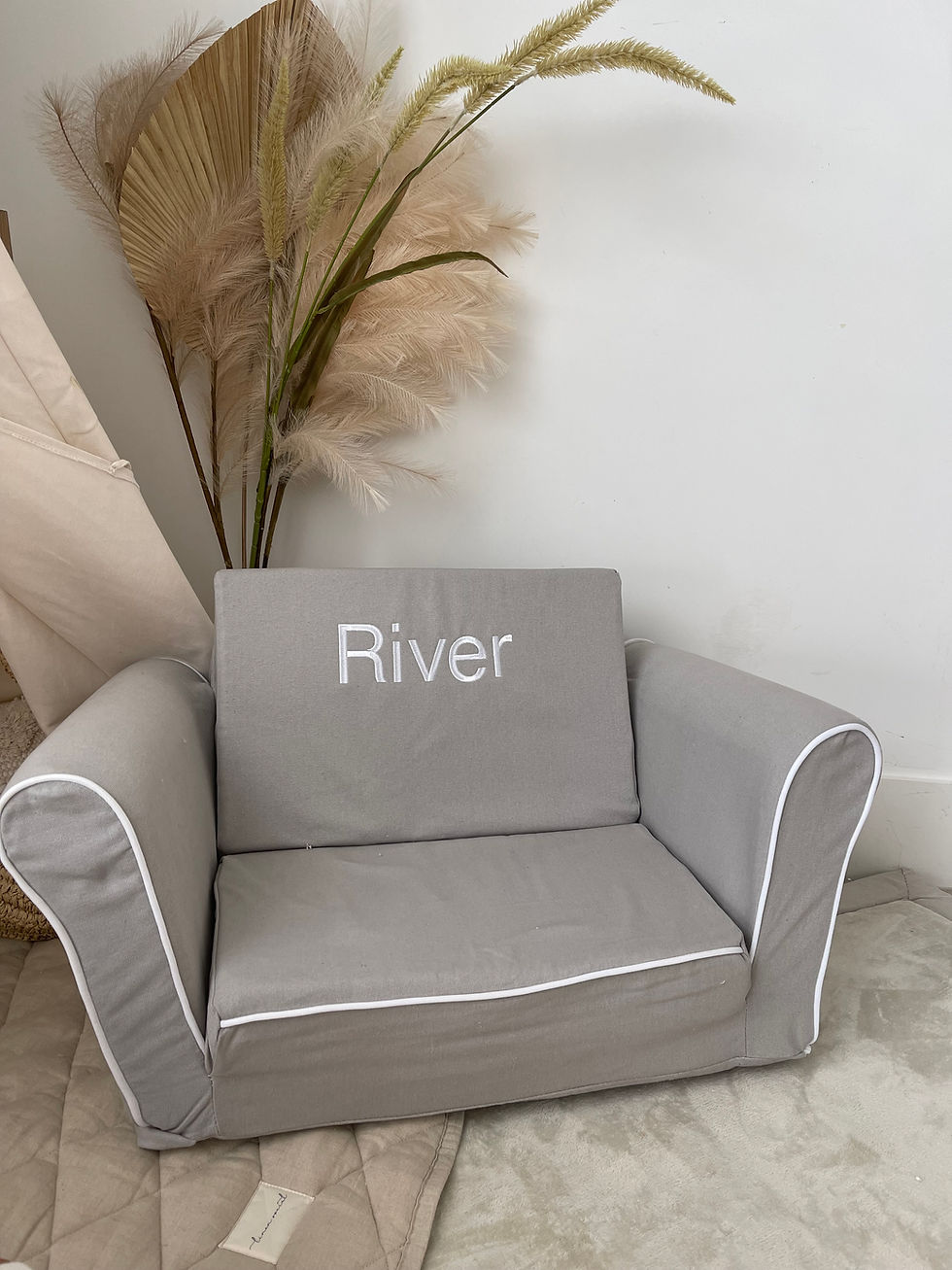 Thumbnail: Grey Kids Flip Out Sofa - No Personalisation