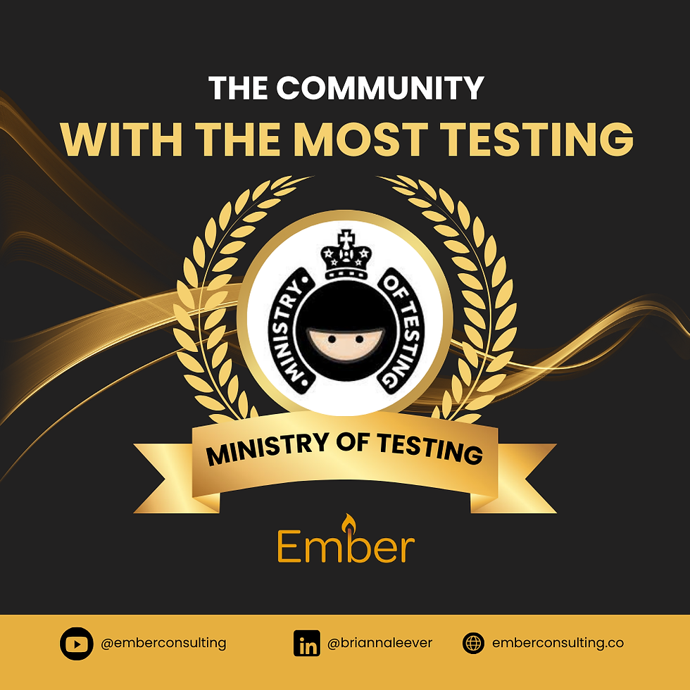 The Community with the Most Testing Award from Ember Consulting Goes to the Ministry of Testing