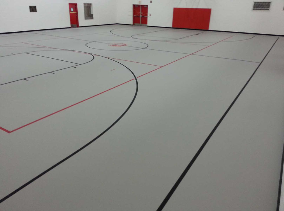 Camden Frontier Aux gymnasium located in Camden, Michigan Pulastic Strata flooring