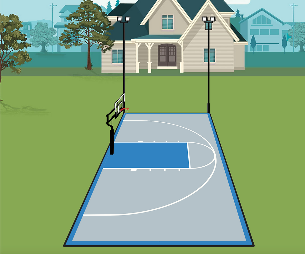Thumbnail: 59'5" x 30'9" - H10 Half Court Basketball Court