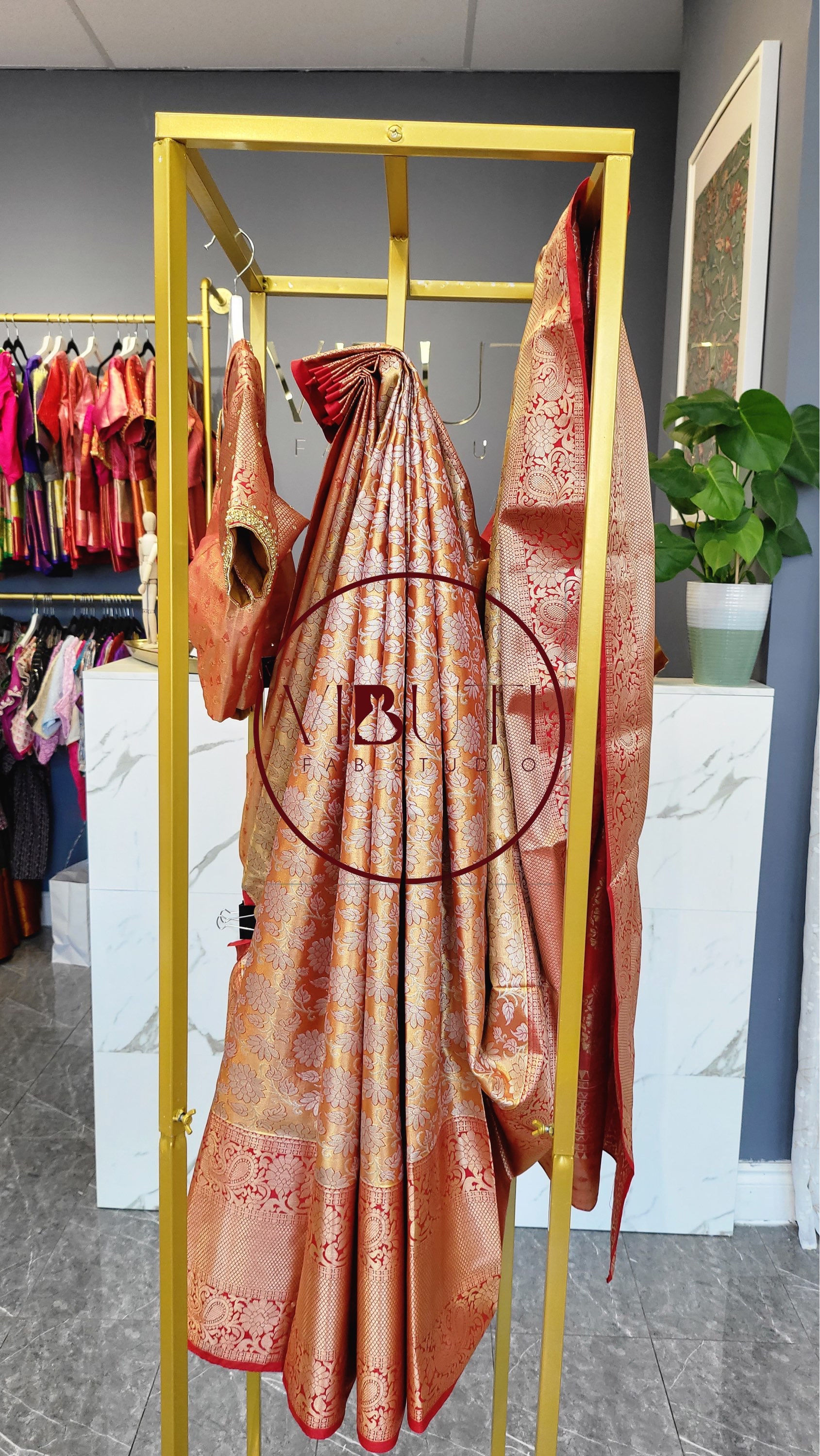 Kanchi Bridal Saree With Aari Work Blouse