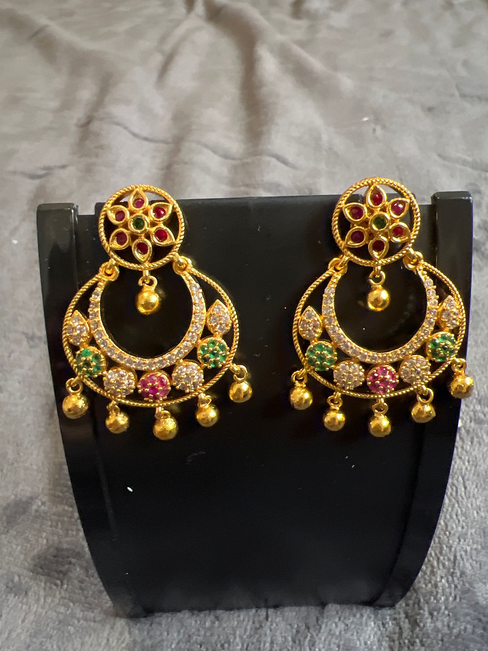 Temple Chandbali Earrings