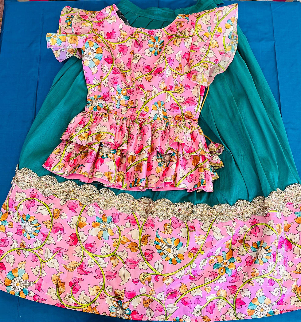 Kids Kalamkari Lehenga Blouse