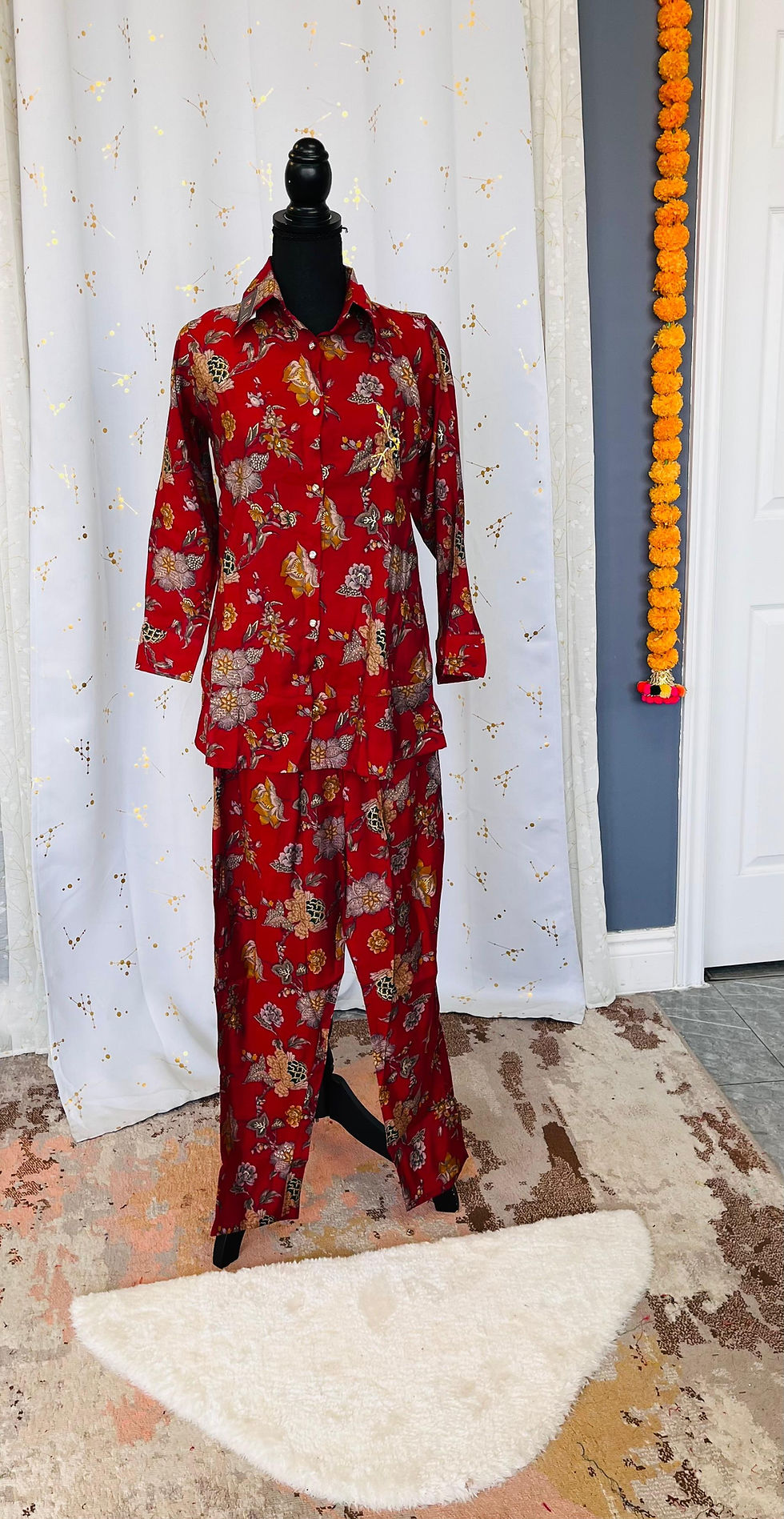 Floral Coord Set With Embroidery