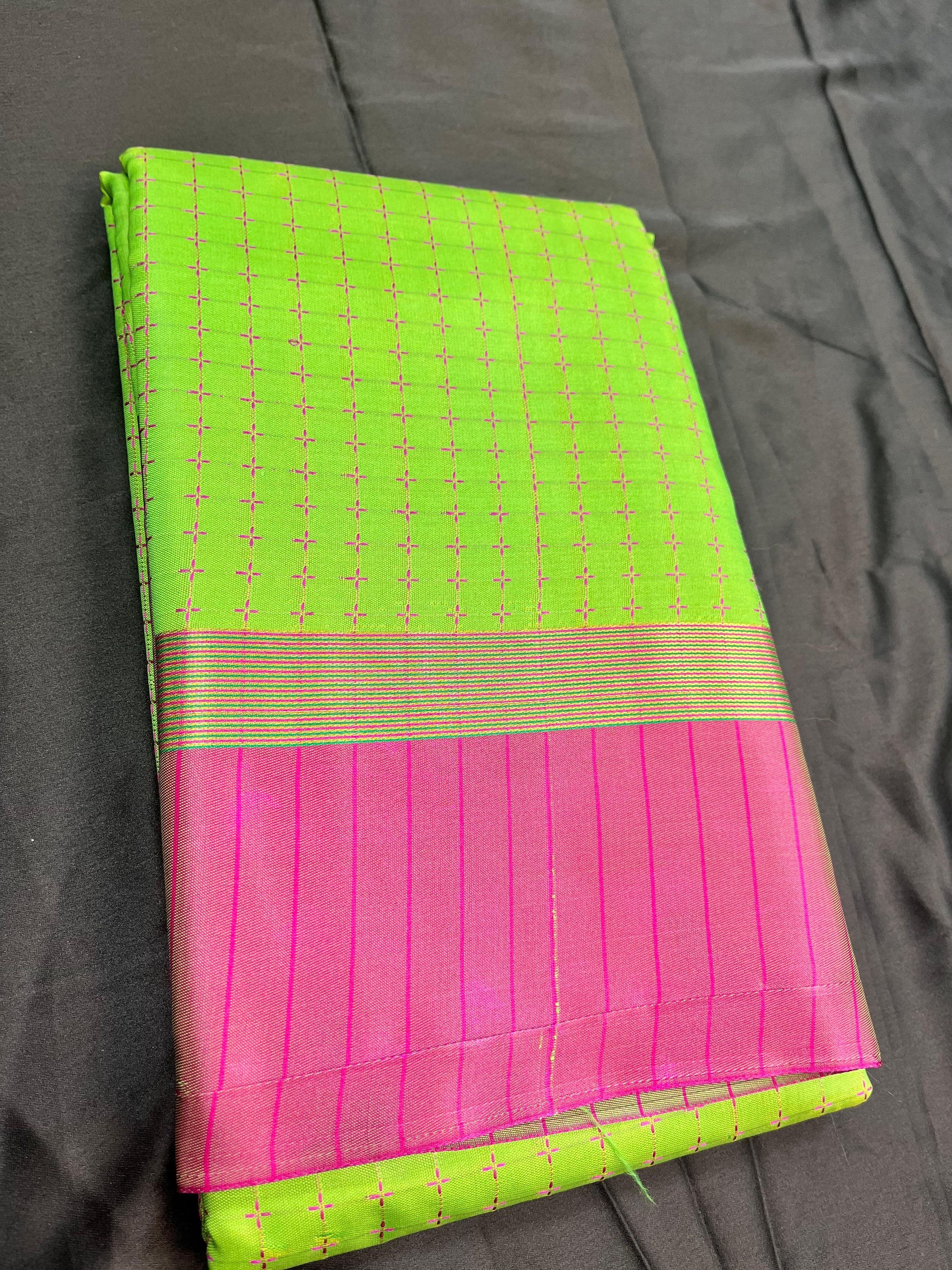 Kanchipuram Soft Silk Saree With Plain Border