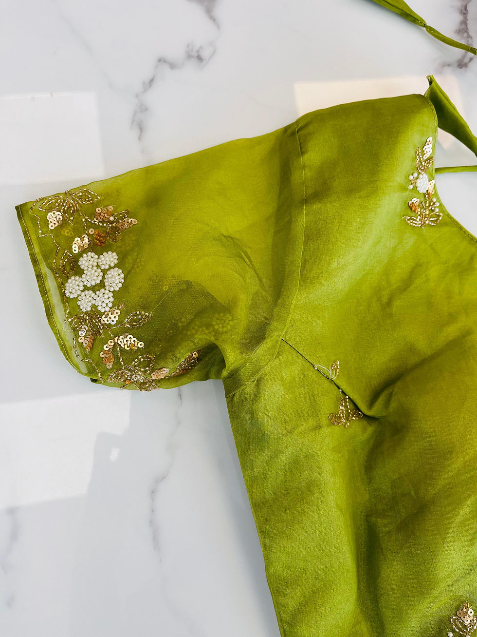 Thumbnail: Organza Shibori Saree With Hand Embroidery & Designer blouse