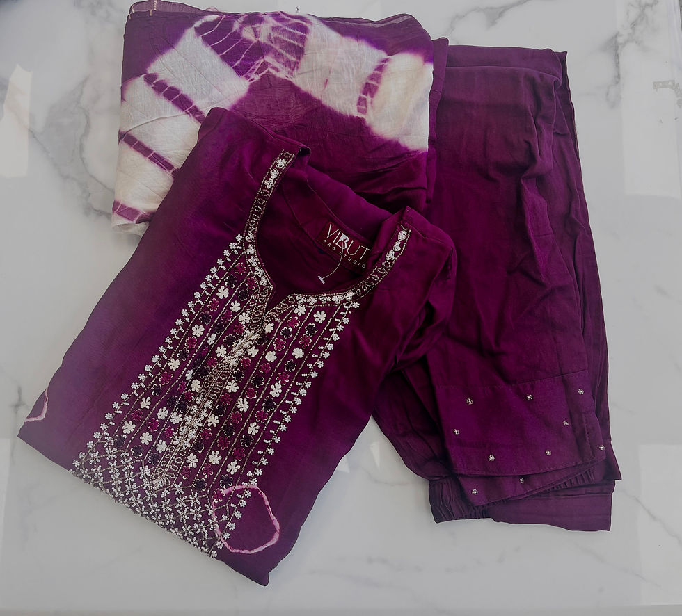 Thumbnail: Salwar Suit Set With Pearl Work 