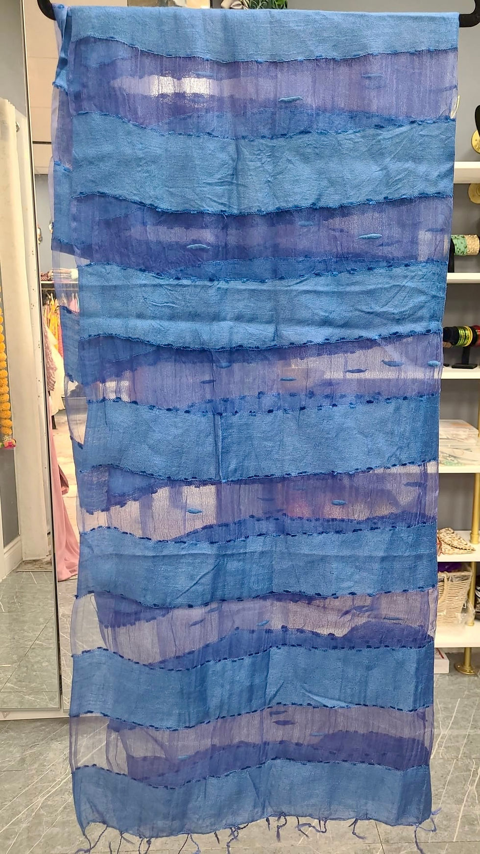 Chanderi Dupatta - Indigo Color