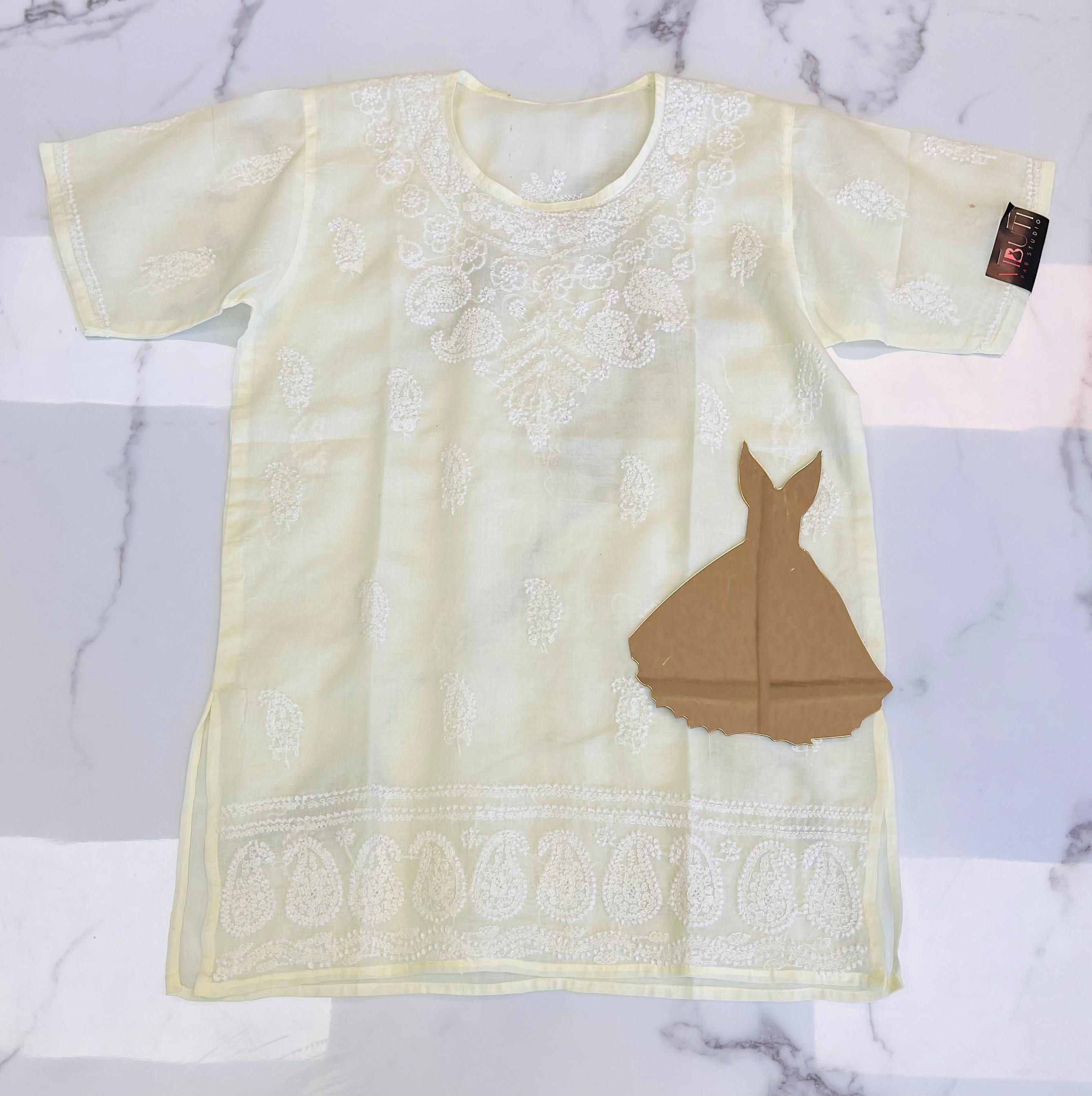 Chikankari Cotton Short Kurti - 27”