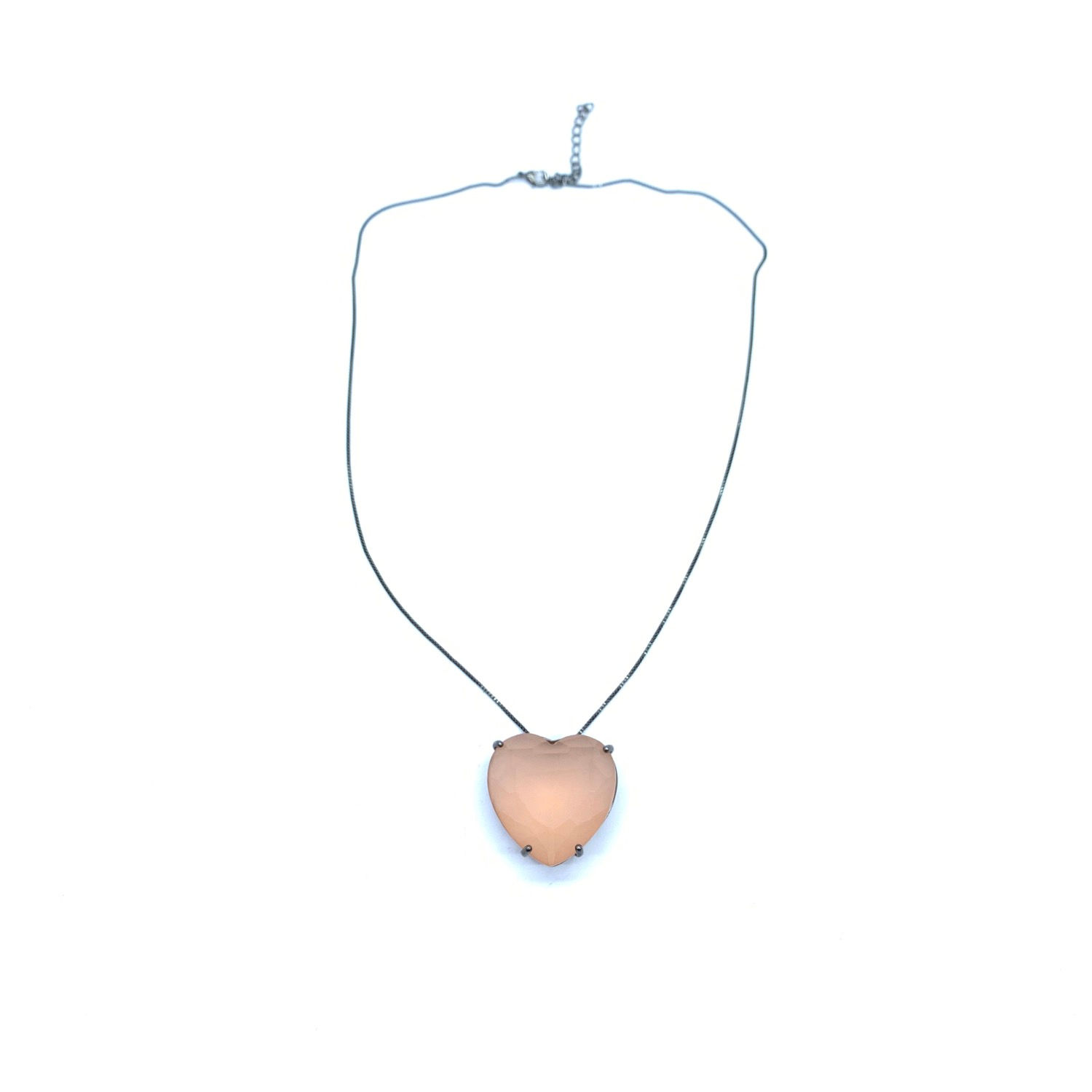 Colar grafite com pedra laranja